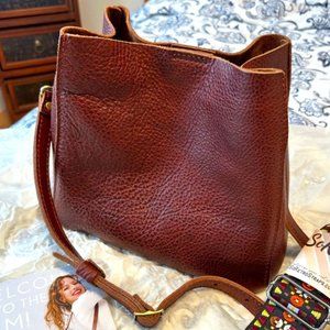 NEW Portland Leather Goods Butterfly Bucket Bag Nutmeg w/ New SoRetro Strap